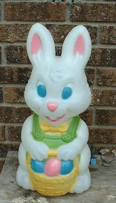 Easter Bunny Rabbit With Easter Egg Basket Lighted Blow Mold 19  General Foam • $29.50