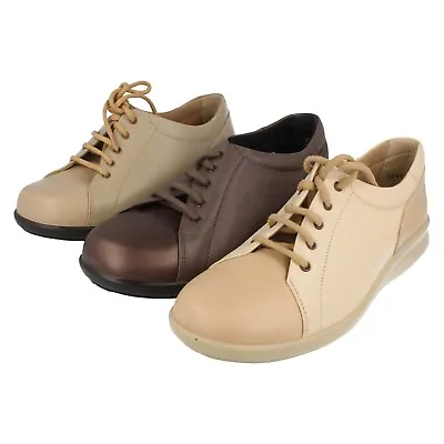 Ladies Easy B Leather Lace Up DB Wide Fit Shoes : Phoebe FACTORY SECONDS • £19.99