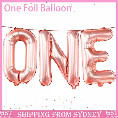 Baby Boy Girl First 1st ONE Banner ONE Balloon Birthday Children Party Decor AU • $1