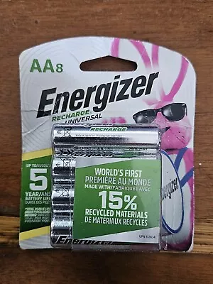 Energizer Rechargeable Universal AA Batteries 2000 MAh 8 Pack **BRAND NEW** • $16.89