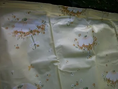Plastic Shower Curtain Yellow Vinyl Flower Umbrellas Print Divided Pair Vintage • $29.99