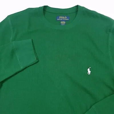 Polo Ralph Lauren Green Waffle Knit Thermal Pajama Sleep Shirt Mens Size Medium • $22.46