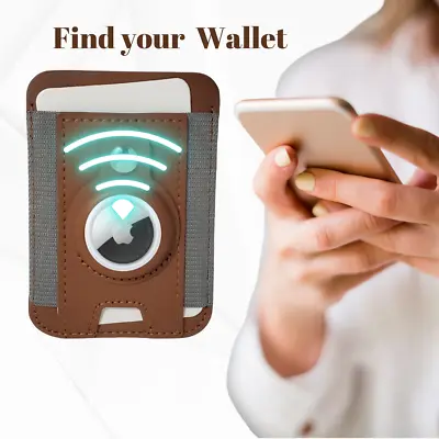 Smart Wallet Men's Wallet For Air Tag Slim Genuine Leather Wallet Magnetic Case • $17.78