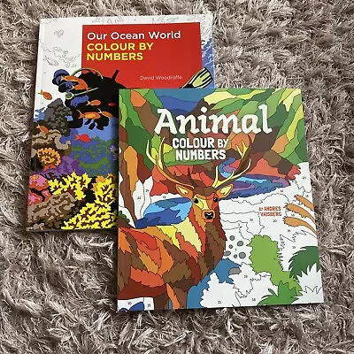 2x Colour By Numbers Our Ocean World & Animal Book • £8