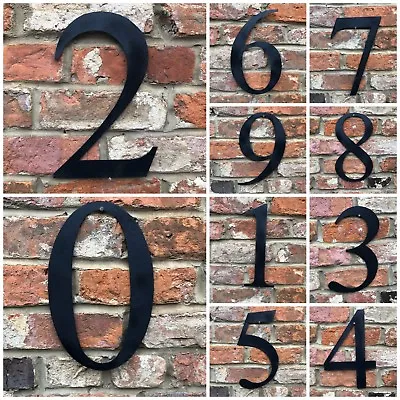 Large Metal Distressed Black House Shop Door Wall Number Sign Vintage Rustic • £11.70