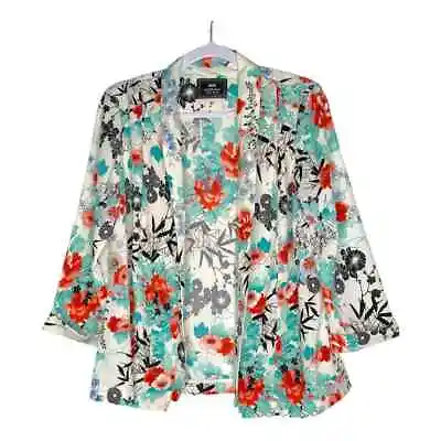 Max Outerwear Kimono Womens Medium Floral Open Front • $16.65