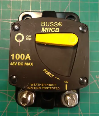 BUSS MRCB 100A 48V Weatherproof Circuit Breaker - 187100F-03-1 • $19.95