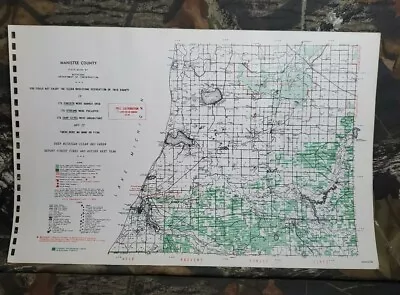 Vtg 1953 Manistee County Michigan Dept Conservation Plat Maps 11  X 17  • $12.50