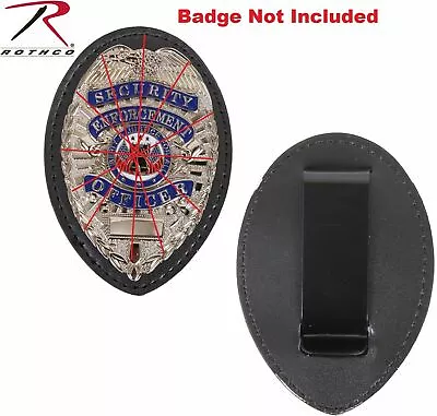 $15.99 • Buy Black Leather Clip On Law Enforcement SHIELD Type BADGE HOLDER ROTHCO 1131
