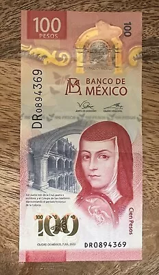 100 Mexican PESOS MEXICO BILL 2022 Banknote CIR- NEW DESIGN • $13