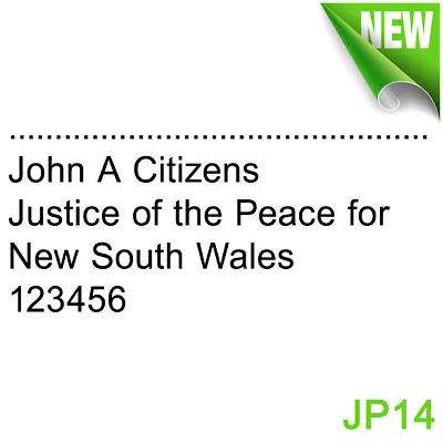 JP14 33mm X 56m JUSTICE OF THE PEACE NSW Custom Flash Stamp Self Inking Refillab • $22.99