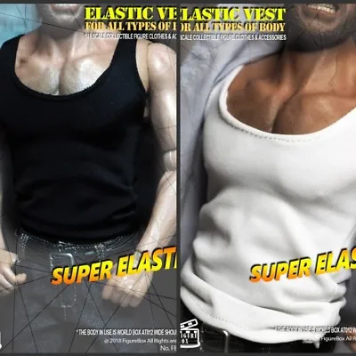 Figure Box 1/6 Male Solider Super Elastic Vest Low Collar Muscle Vest Clothes  • £17.05