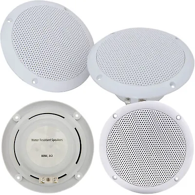 £21.49 • Buy 2x Moisture Resistant Ceiling Speakers 80W 8Ohm 5  Kitchen Bathroom 2 Way Loud