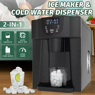 2-In-1 Countertop Ice Maker Water Dispenser Ice Cube Commercial Home Bar LCD • $219.90