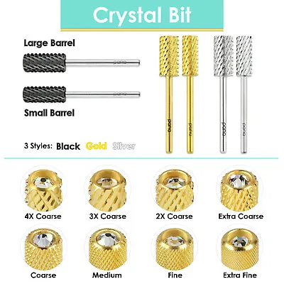 PANA Crystal Top Large/Small Barrel Nail Carbide Bit-Shank 3/32  - Gold/Silver • $8.59