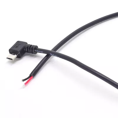 1pc 50cm Angle 90D Micro USB Male To Open-end 2 Wires 20AWG Power Charge Cable • $1.39