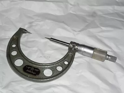 Vintage Mitutoyo Micrometer Range 1-2” No 112-178 15° Machinist Tool • $55.55