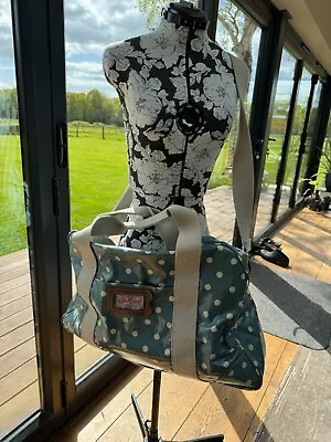 Cath Kidston Large Weekend Bag / Holdall Large Oilcloth Blue Spot Beautiful • £29.99