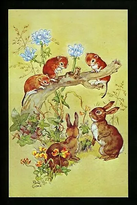 Animal Postcard Medici Society Artist Cloke PK394 Rabbits Bunny Mice • $4.49