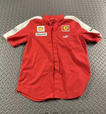 Puma Ferrari Scuderia Large Shirt Men’s F1 Pit Crew Fan Racing Button Up 91 • $55