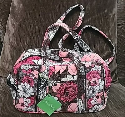 NWT Vera Bradley 100 Handbag MOCHA ROUGE Pink Brown Shoulder Bag Purse • $34