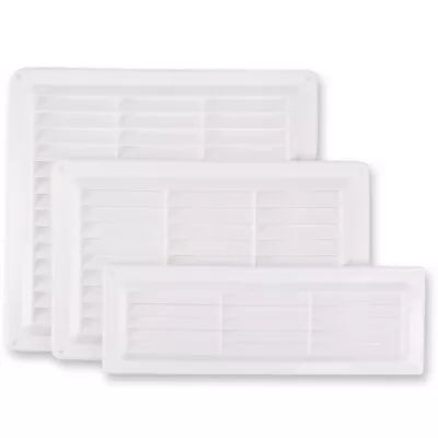 Choose Size WHITE LOUVRE AIR VENT Brick Wall Ventilation Grille Cover Internal • £5