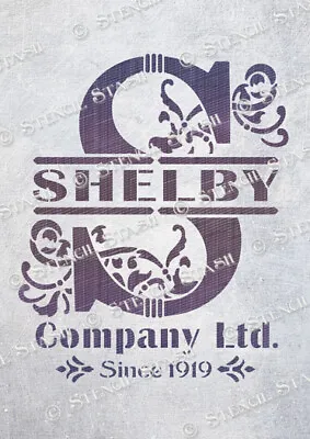 Peaky Shelby Company 3 Size STENCIL PSC Vintage Sign Furniture SUPERIOR 250MYLAR • £5