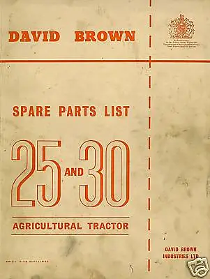 £29.99 • Buy David Brown Tractor 25c 30c 25d 30d Parts Manual 25 30