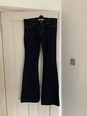 J Brand Ladies 'love Story' Mid Rise  Bell Bottom Dark Blue Denim Jeans • £30