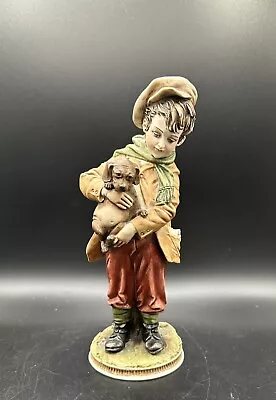 Vintage Bruno Merli Capodimonte Figurine Boy With Dog • £34.99