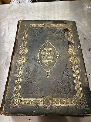 C1870s ANTIQUE WELSH HOLY BIBLE BIBL SANCTAIDD HEAVY 6.5kg ILLUSTRATED BOOK • £50