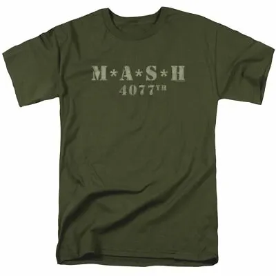 Mash Distressed Logo T Shirt Mens 4077 Licensed Classic TV Show Military Green • $18.79