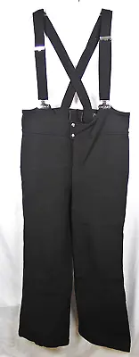 VINTAGE HEAD Black Nylon/Wool AllStretch Ski Bibs Pants 38 Made In Yugoslavia • $35.99