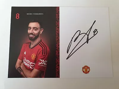 Bruno Fernandes Manchester United Fc Hand Signed Club Photo 6” X 4”. • $4.23