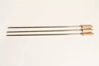 £72.79 • Buy Set Of 3 Big Stainless Steel Greek Cypriot Barbecue Grill Foukou Souvla Skewers
