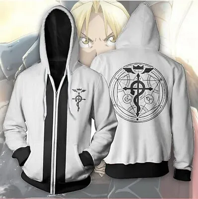 $24.99 • Buy Anime Fullmetal Alchemist Hoodie Cosplay Jacket Casual Hooded Sweatshirt Coat