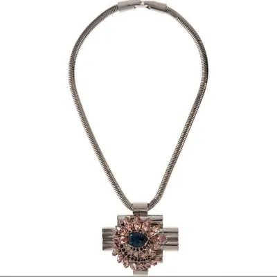 MAWI LONDON Silver Tone Cluster Pendant Short Necklace • $298.80