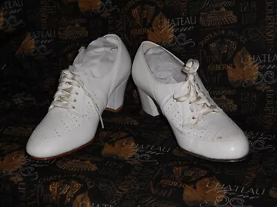 NOS- CUTE Antique Vintage 1930s 1940s Shoes-Nurse Womans White Betsy Perkins • $64