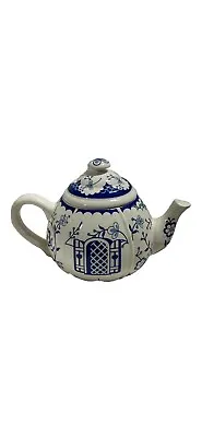 David's Cookies Vintage Blue & White Teapot Cookie Jar • $25