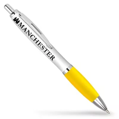 MANCHESTER City England - Yellow Ballpoint Pen Travel #215670 • £3.99