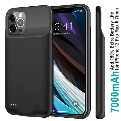 $65.54 • Buy Rechargeable Battery Charger Case For IPhone 12 11 Pro Max XR 7 8+ Up To 7000mAh