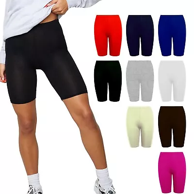 Ladies Womens Cycling Shorts Dancing Yoga Gym 1/2 Leggings Active Casual Shorts • £4.50