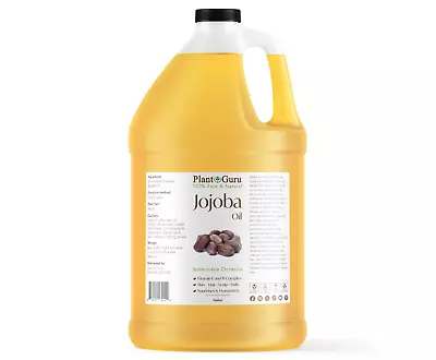 Golden Jojoba Oil Gallon 7.5 Lbs. 100% Pure Cold Pressed For Hair Face Massage • $65.40