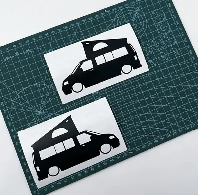 VW Transporter T5 Outline Stickers X2 (Vinyl Die Cut Decal Camper Van) • $5.60