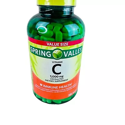 Spring Valley 1000 Mg Vitamin C With Rose Hips 500 Tablets Support Immune New • $12.79