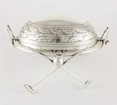 £295 • Buy Antique Novelty Croquet Butter Dish. Mallet, Hoop & Ball Trophy Bowl. C1880