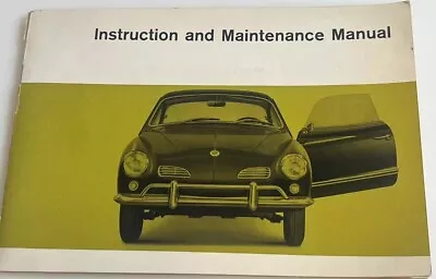 1967 Volkswagen Karmann Ghia Coupe & Convertible Original Owners Manual RARE • $99.99