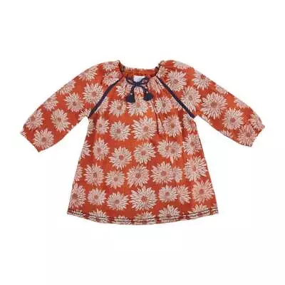 Mud Pie Fall Floral Rust Navy Guaze Dress  12-18M 24M/2T 3T 4T 5T • $29.60