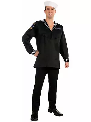 High Seas Sailor Navy Marine Military Black Top Shirt Adult Mens Costume • $40.95