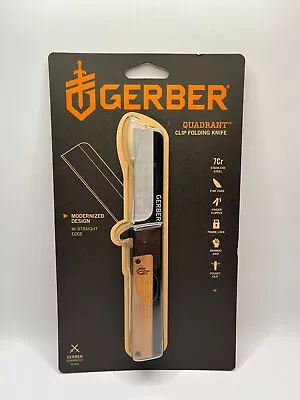 Gerber Gear Quadrant Clip Folding Knife With Plain Edge Blade • $29.99